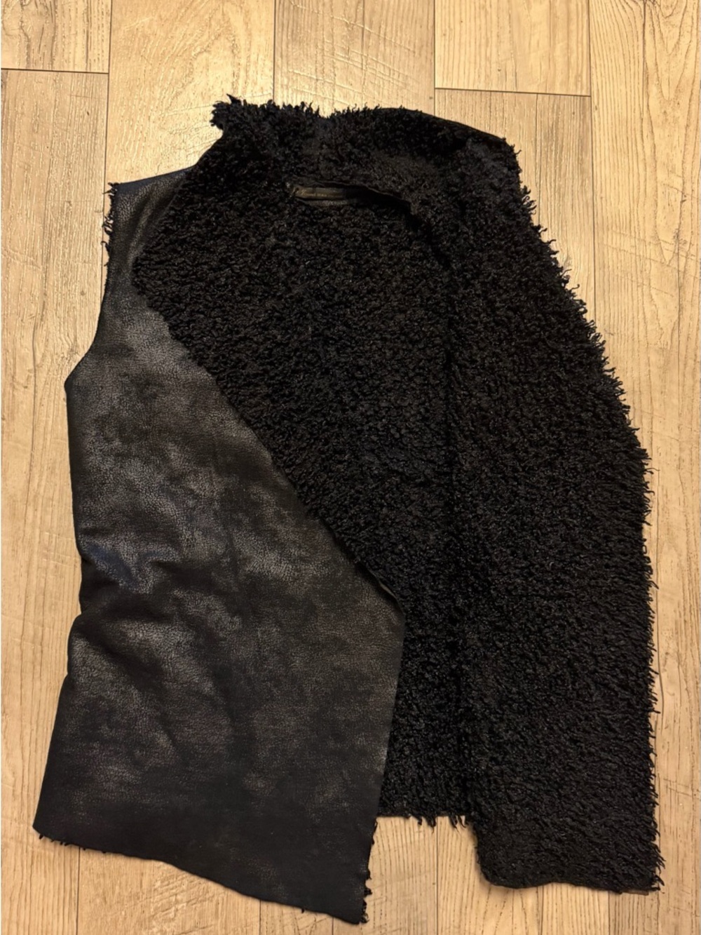 Black Faux Shearling Vest - Women
